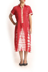 Wabi Sabi Kuma Red Shirt Dress