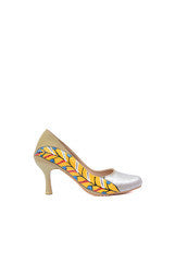 Wearmates Yellow feather Designer Pumps Heels Shoes