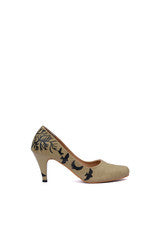 Wearmates Black feather & Bird designer Pumps Heels Shoes
