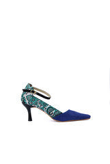 Wearmates Silver & Green pattern Designer Stilettos Heels Shoes