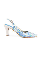 Wearmates Metallic Blue Pattern Designer Stilettos Heels
