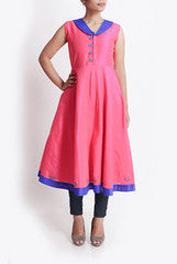 Zagwest Pink and Blue Kurta