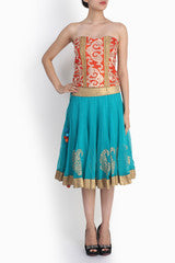 Niharika Pandey Sky Blue Short Lehenga